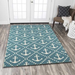 Blue Geometric Area Rug