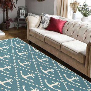 Blue Geometric Chic Area Rug