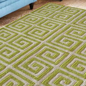 Green Geometric Rug