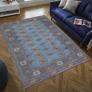 Grey Bokhara Area Rug