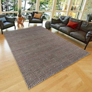 Grey Geometric Area Rug