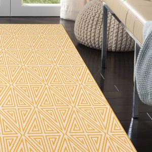 Ivory Geometric Area chic Rug