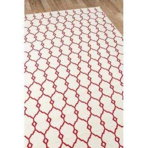 Red Ivory Geometric Area Chic Rug