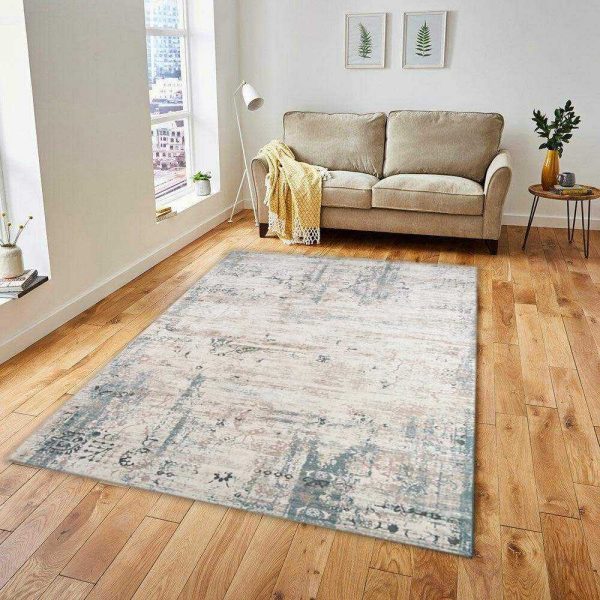 Teal Neutral Area Rug