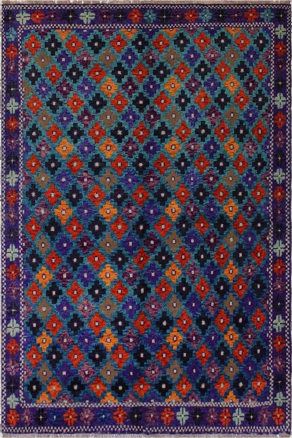 Vibrant Multicolor Baluchi Area Rug