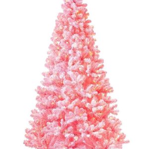 flocked pink christmas tree