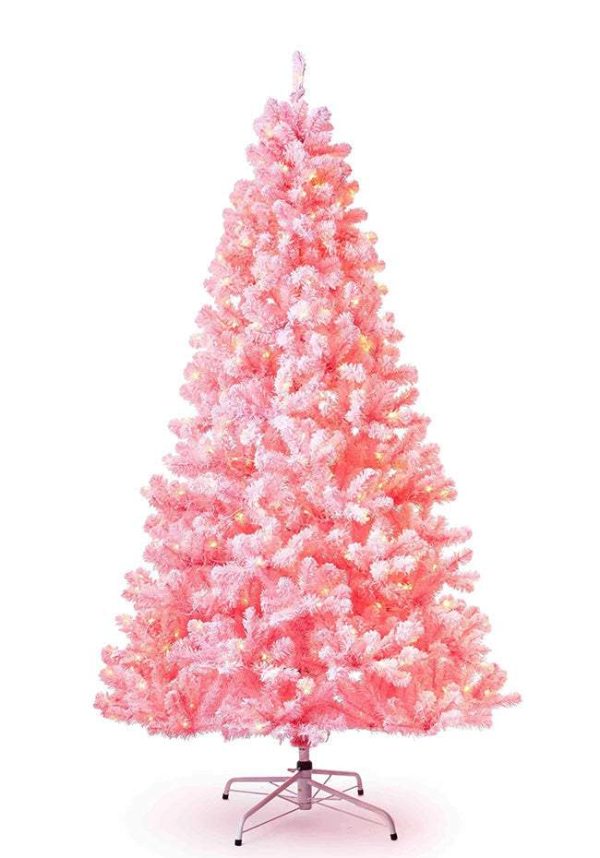 flocked pink christmas tree