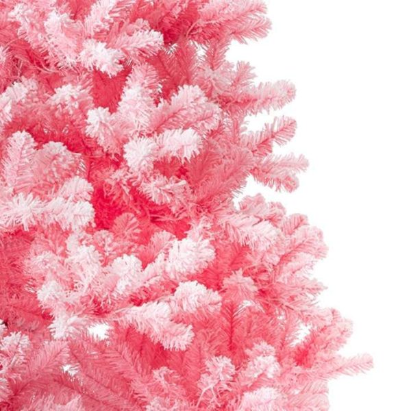 flocked pink faux christmas tree