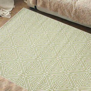 green Geometric Rug